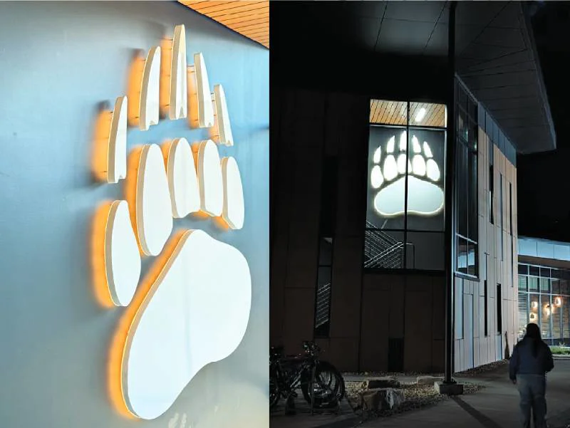 A collage of the BEARGRASS logo and lighting.